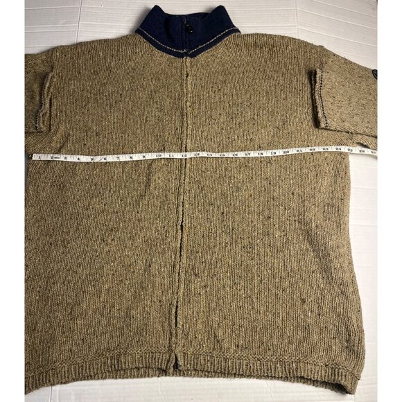 Murphy & Nye Sailmakers Beige Wool Blend Zip-Up Sweater XL Mens Made In Italy - Picture 12 of 14
